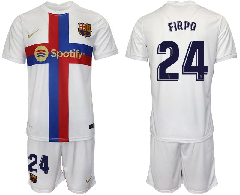 Men 2022-2023 Club Barcelona white away #24 Soccer Jersey